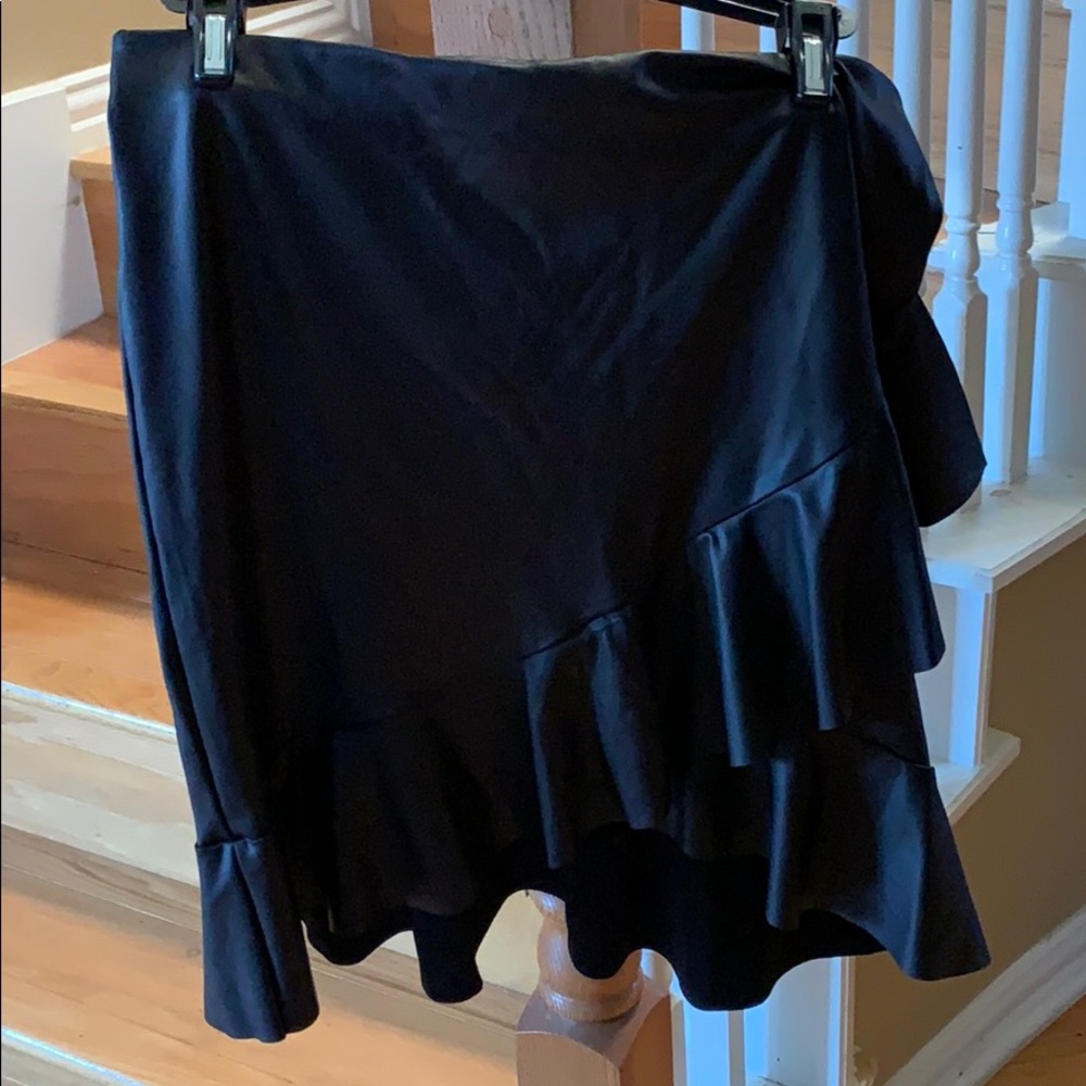 ASOS leather frill skirt